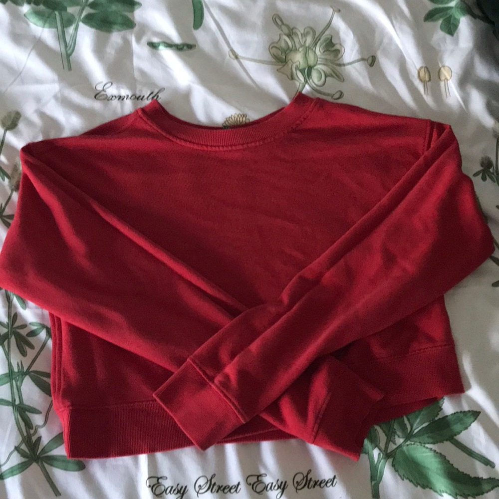 simple red sweatshirt